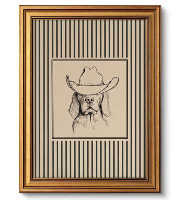 Cowboy Dog Framed Wall Art Western Dog Wall Decor 16×24 In
