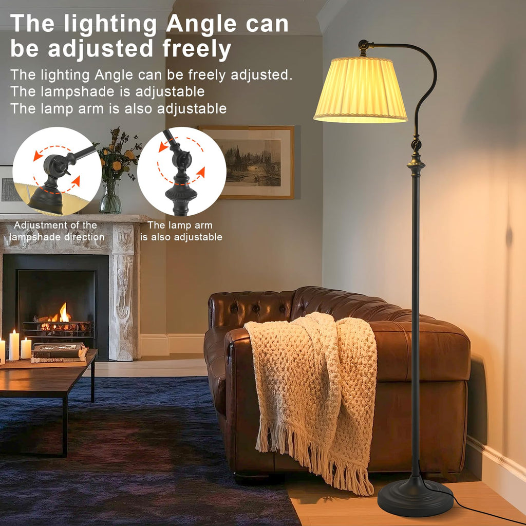 Linen Fabric Floor Lamp with Remote and Bluetooth Dimming