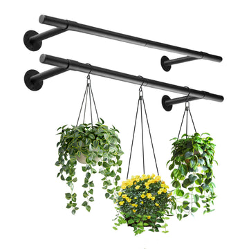 2 pcs Hanging Planters Rod - Plant Hanger Indoor for Window Ceiling, Hanging Plant Shelf for Wall Planter House