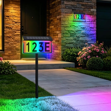 Solar Address Sign, Solar House Numbers for Outside Waterproof
