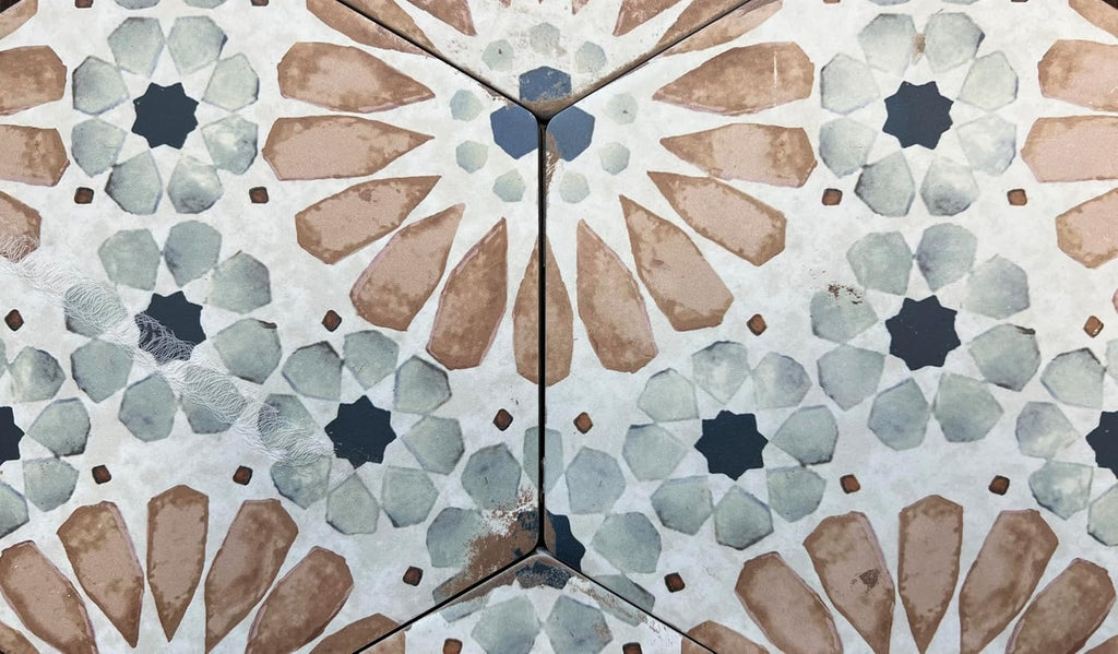 8.75x10 Watercolor Delicado European Porcelain Hexagon Tile Wall Floor Indoor Outdoor 4 Pieces
