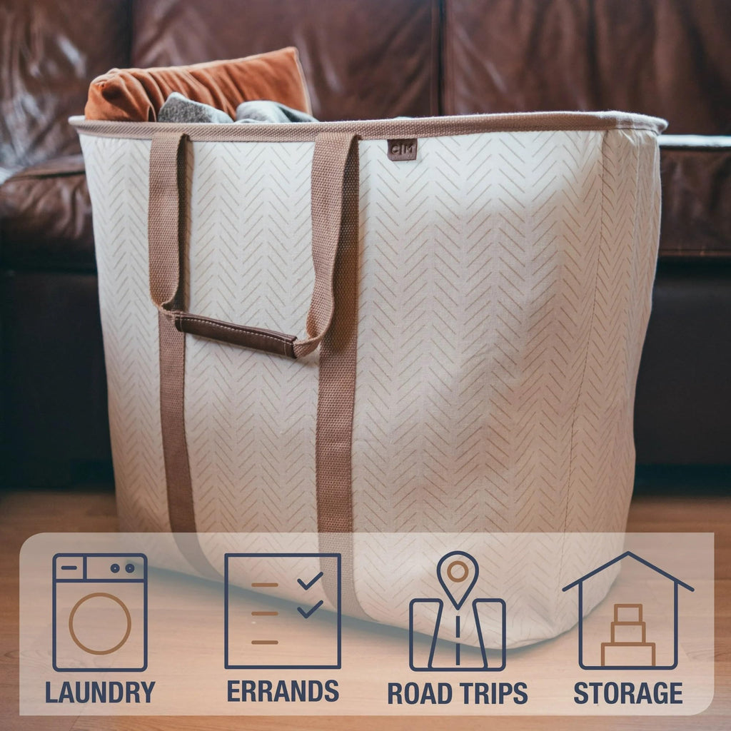 Collapsible Laundry Baskets, 64L LUXE Caddy 2 Pack, Navy