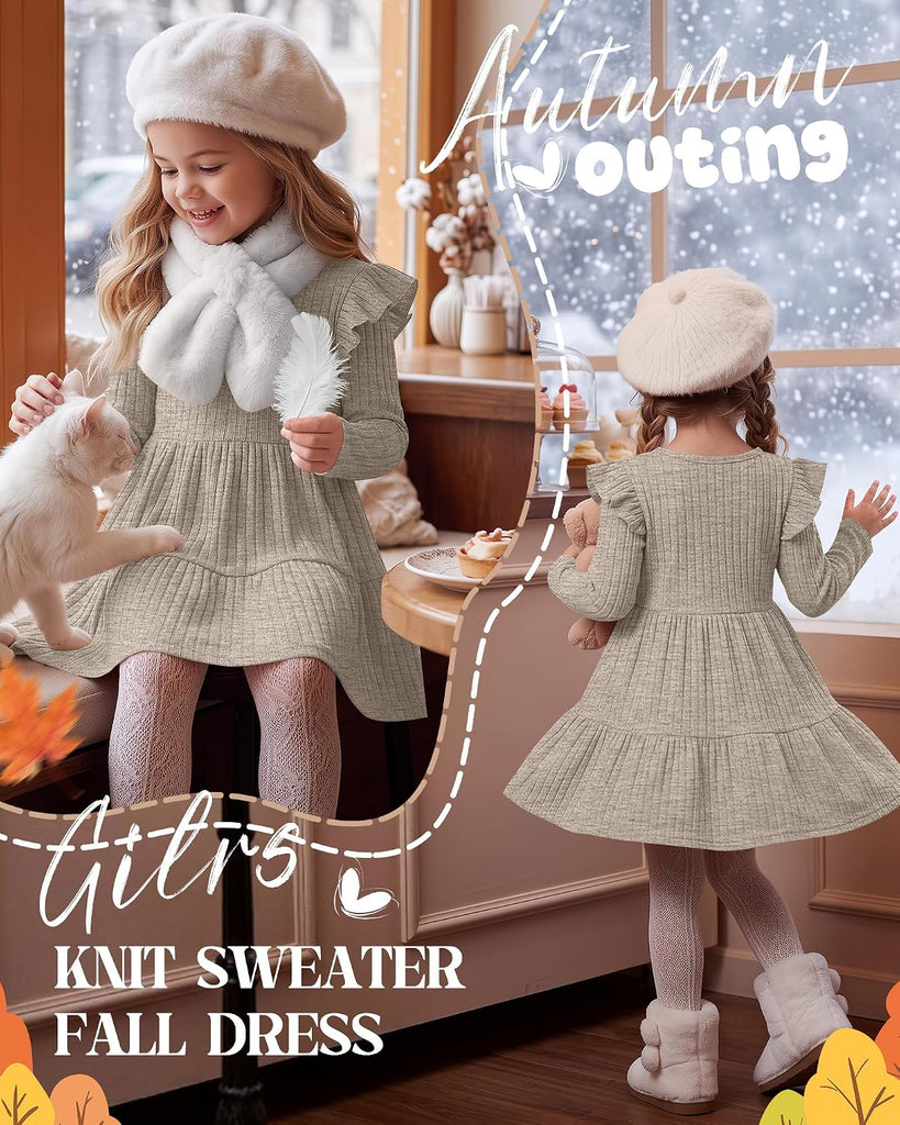Toddler Girls' Long Sleeve Sweater Dress