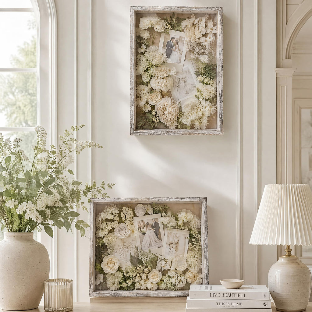 18x24 Wood Shadow Box Frame Glass Door Display Case with Linen Back and 6 Stick Pins, 1.5 inches Interior Depth, Ideal