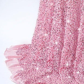 Blush Pink Sequin Velvet Fabric by The Yard 2 Yards
