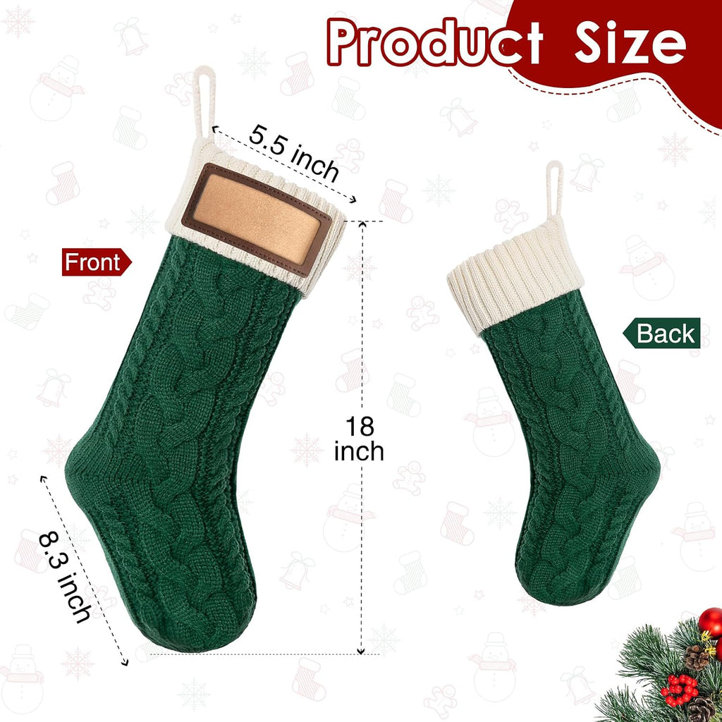 Christmas Stockings 6 Pack, 18 Inches Large Xmas Stockings Family Stocking