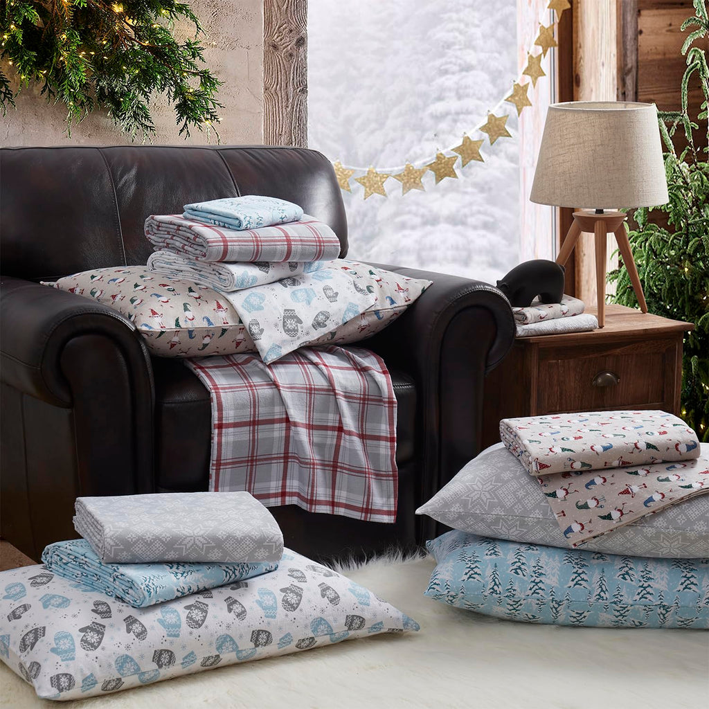 4-Piece Bed Sheet Set - Fitted & Flat Sheets & Matching Pillowcases | Cozy, Warm & Breathable | Triple