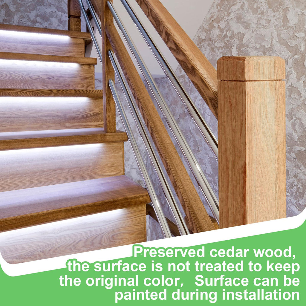 3" x 48" Solid Red Oak Stair Newel Post with Single Groove