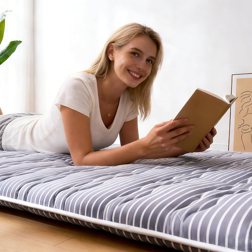 Premium Foam Japanese Floor Mattress Futon Mattress, 100% High Density Comfortable Foam, Sleeping Pad, Portable Kids