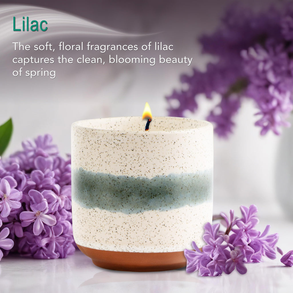 Mint & Eucalyptus Scented, 8.5oz Ceramic Pot, Aromatherapy Candles, 100% Soy, Edith