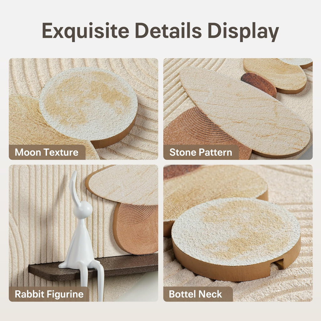 3D Textured Abstract Modern Round Wall Art Decor, 24x24 In