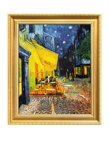 Van Gogh Cafe Terrace at Night Framed Wall Art, Totle Size: 25x21 in