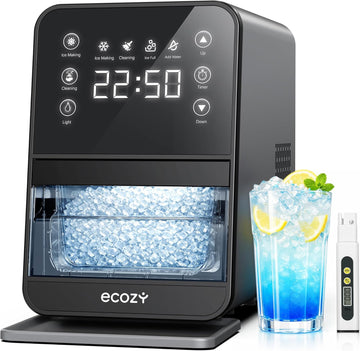 Nugget Ice Maker Countertop, 40Lbs/24H Chewable Pebble Ice, One-Touch Timer Control, Self-Cleaning Sonic Ice Machine