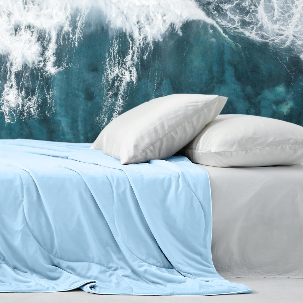 Cooling Comforter Twin Size, Blue Cooling Blanket for Hot Sleeper