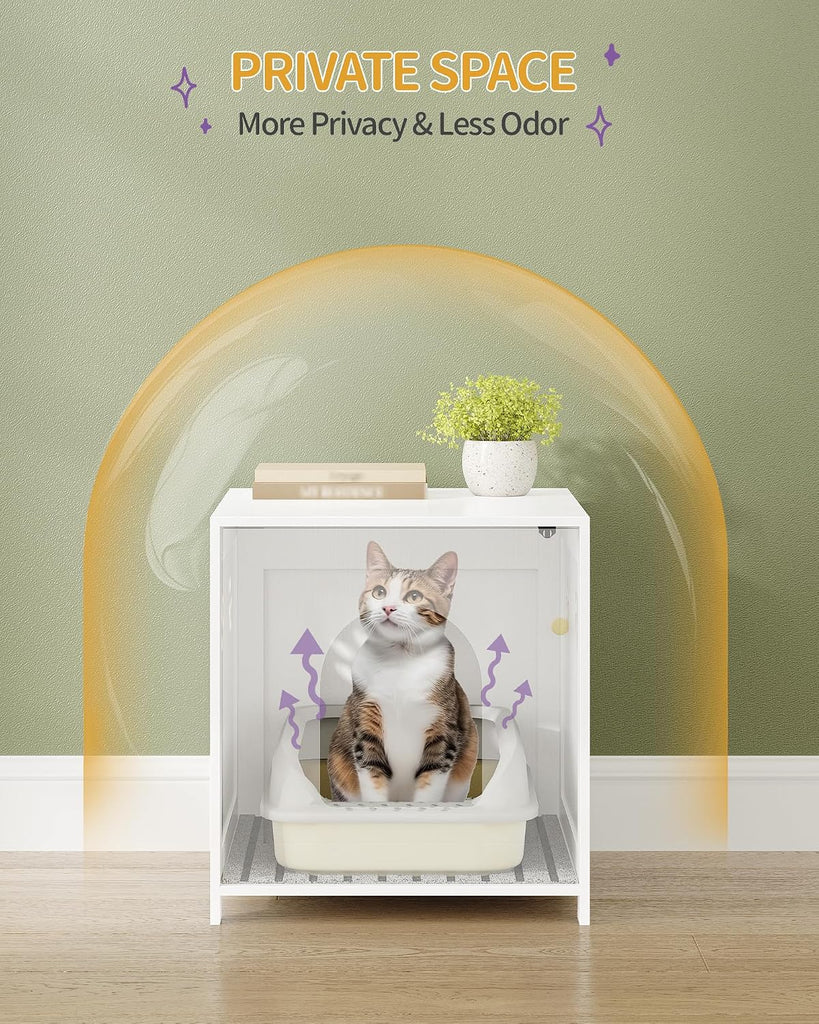 Cat Litter Box Enclosure, 21 inches Hidden Litter Box Furniture