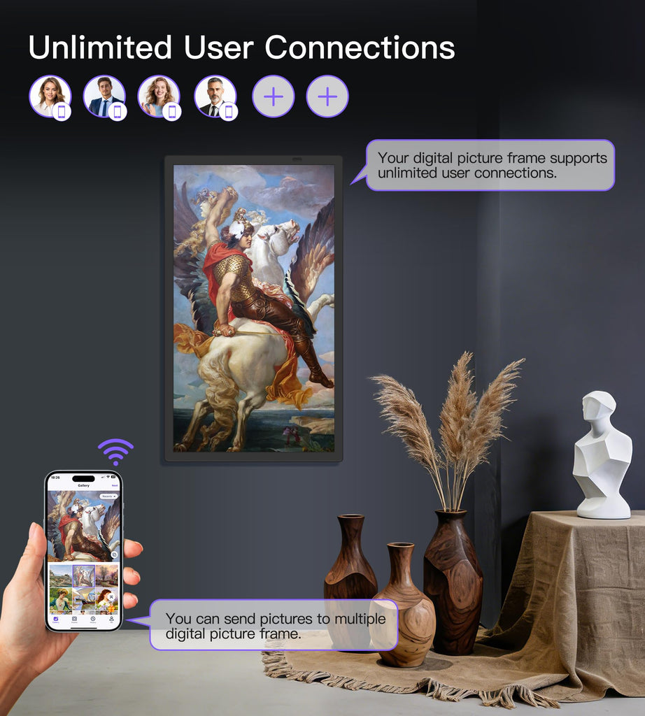 Uhale 21.5 Large Digital Picture Frame 64GB Photo Frame WiFi Remote Control