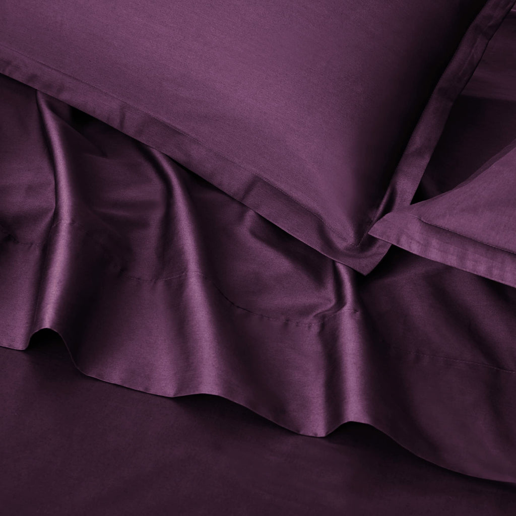 Solid Color Sheet Set Luxury Bedding Set 400 Thread Count Egyptian Cotton Long Staple Sateen Weave Breathable Silky