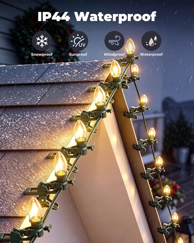 25 Pack C9 LED Christmas Light Bulbs, Warm White