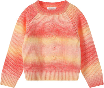 Striped Sweaters Gradient Long Sleeve Cable Knit Sweater Chunky Pullover Jumper Fall Winter