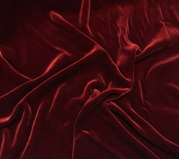 Iridescent Brick Red - Silk Velvet Fabric