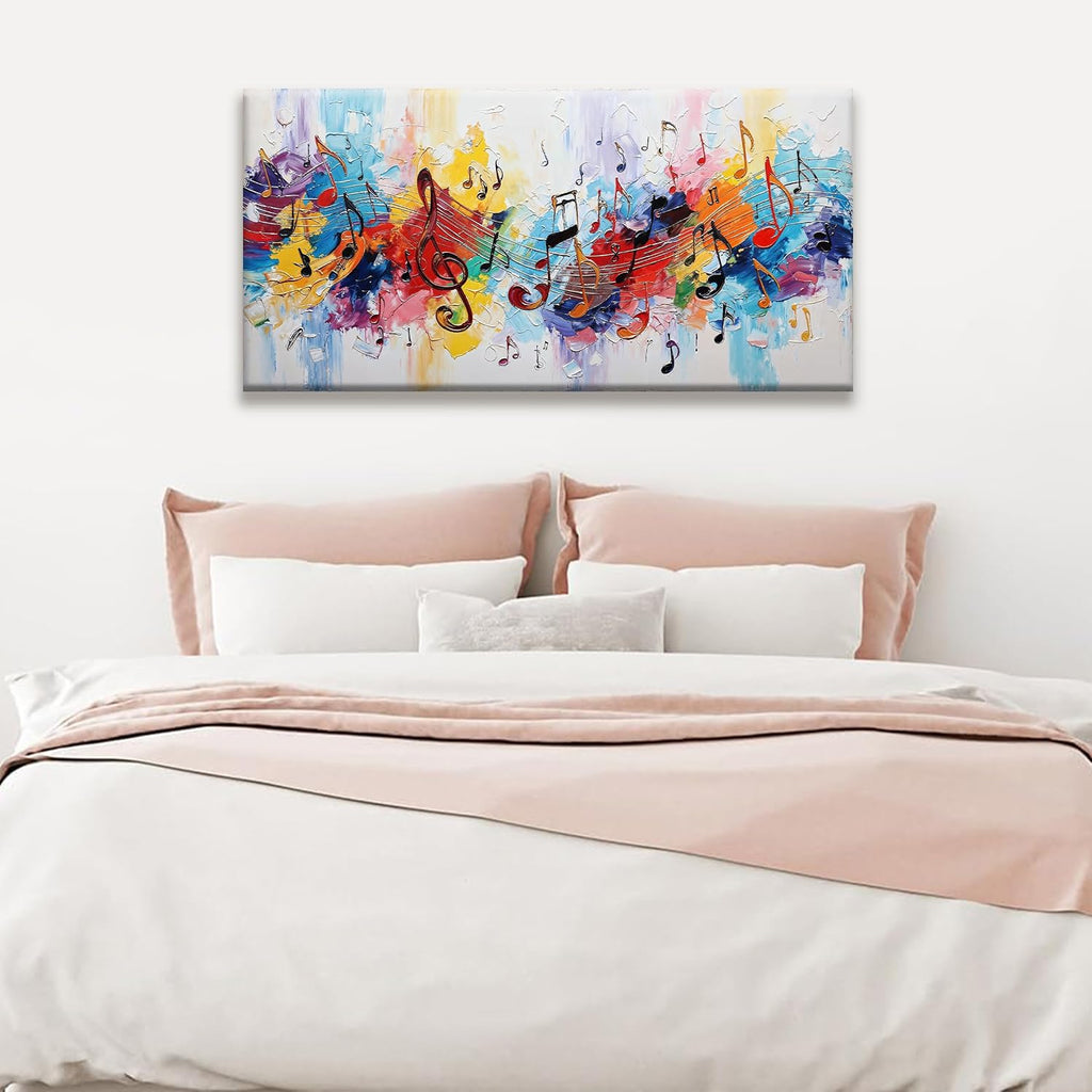 Abstract Wall Art Painting Modern Canvas Art Wall Decor Colorful Musical Note Abstract Wall Decor Prints Artwork