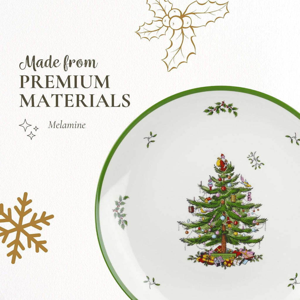 Christmas Tree Round Shatterproof Serving Platter