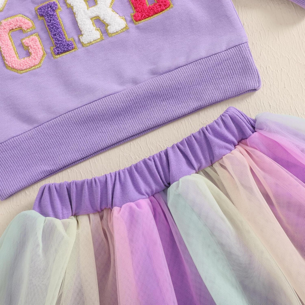 Toddler Baby Girl Birthday Outfit Birthday Girl Shirt Tutu Skirt