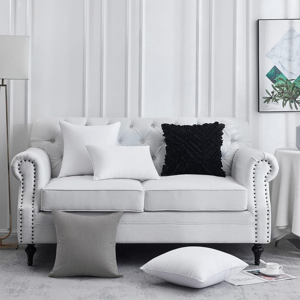 18 x 18 Pillow Inserts () - 18 Inch Square Interior Sofa Throw Pillow with 100% Cotton Cover - Decorative - Set of 2
