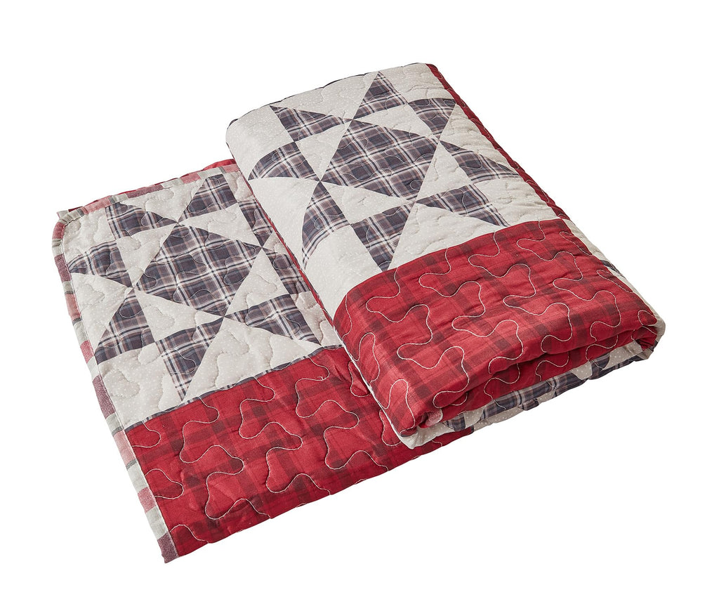 Hillcrest - Quilted Throw Blanket 50"x60" - Lightweight Throw Quilt for Accent, Decor, or Bedding - Lodge-Themed