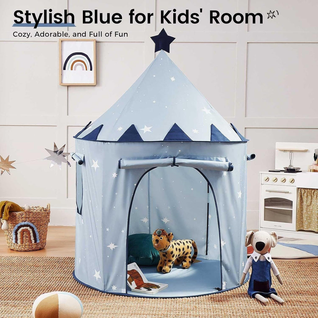 Kids Castle Play Tent, Starry Sky Mongolian Style Indoor/Outdoor Playhouse, Portable Kids Game Tent with Carry Bag