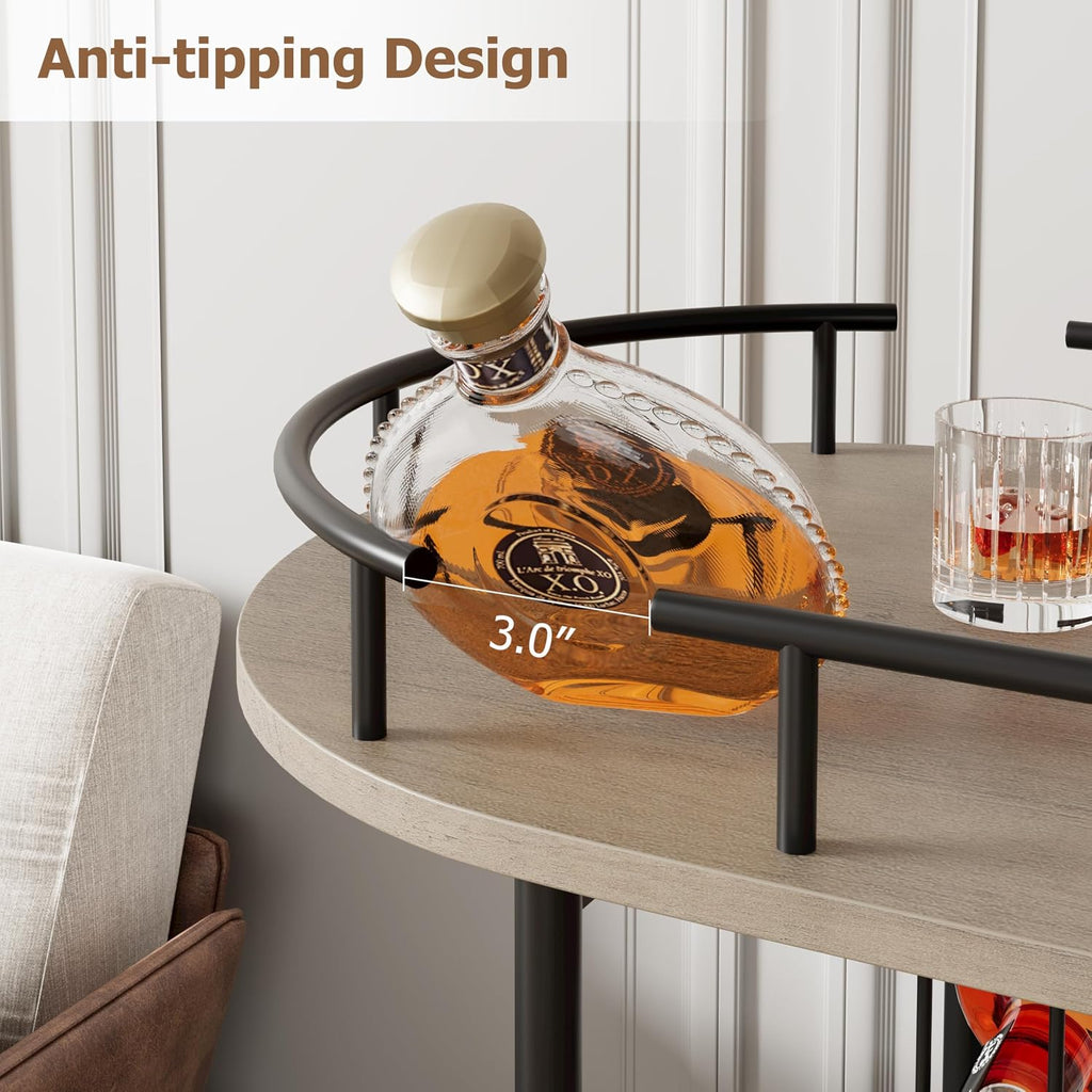 Gold 4-Tier Bar Cart with Wine Rack & 360° Rotating Turntable | Marble-Patterned Shelves,Rolling,Lockable Casters