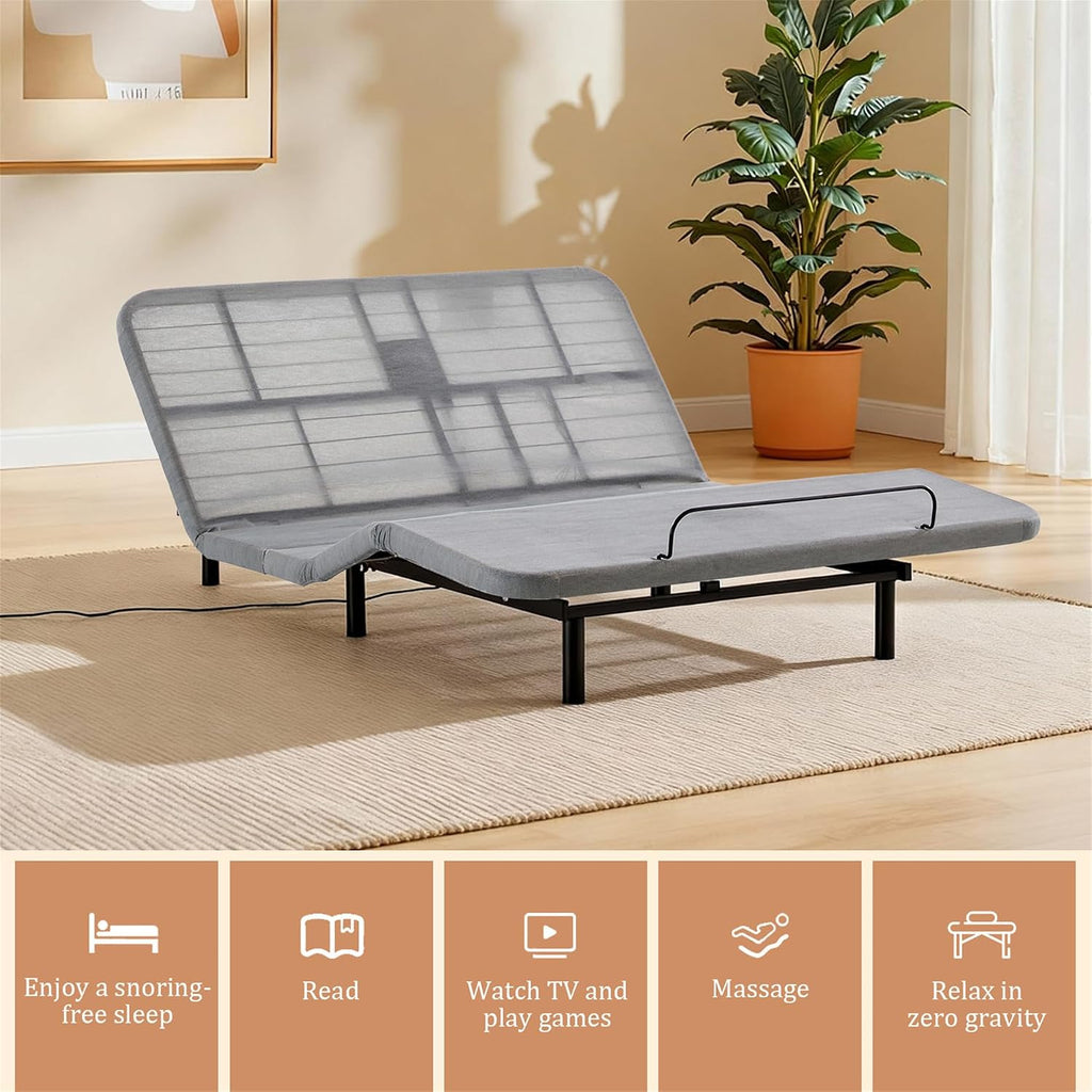 Queen Adjustable Bed Frame Base with Head & Foot Incline 750lbs Capacity
