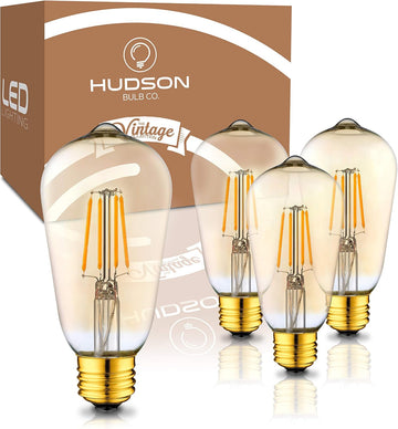 Vintage LED Edison 4W Bulbs - 2200K Dimmable Warm Illumination (40W Equivalent) - E26/27 Amber-Gold Tint