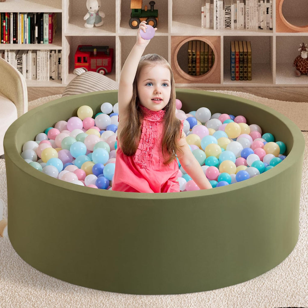 Ball Pit for Toddlers 35.43''x11.81 Baby Ball Pits Soft Memory Foam Ball Pit Round Kids Ball Pit Indoor Game Kids