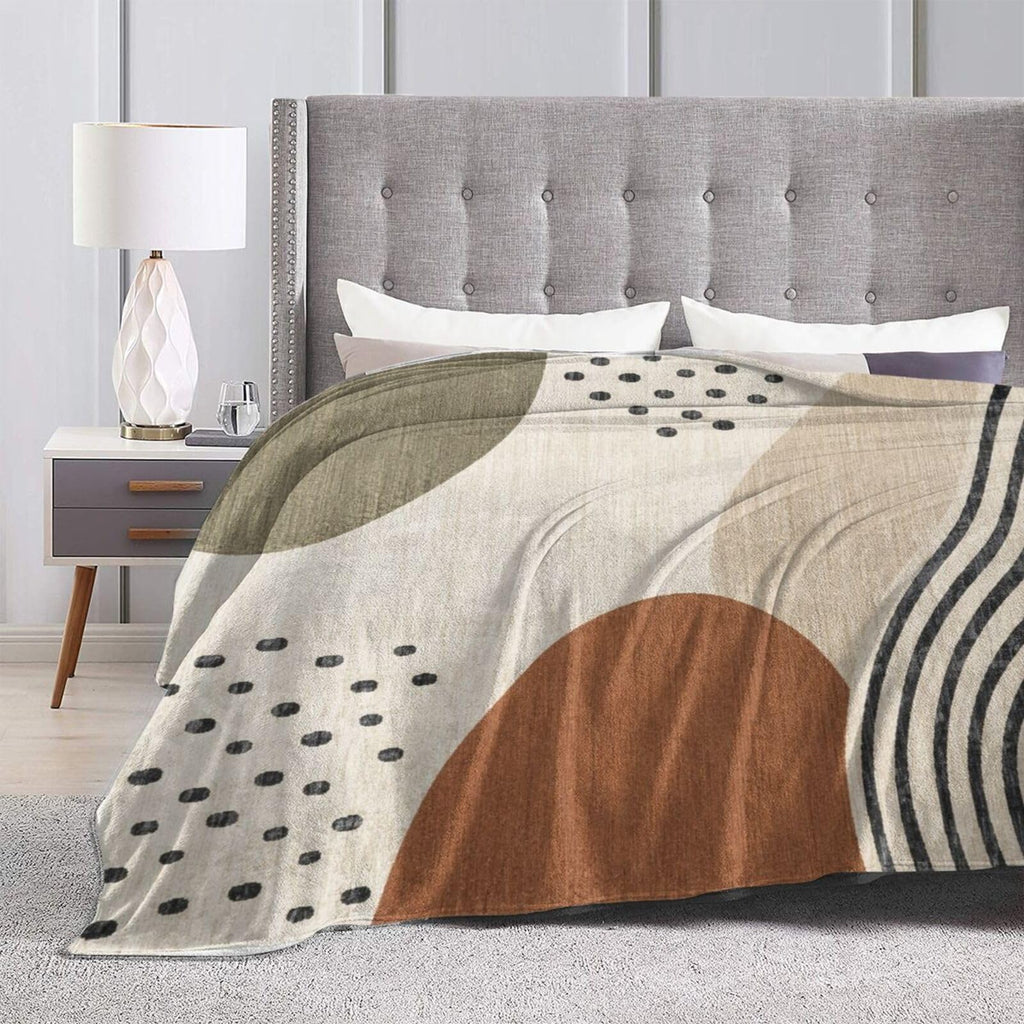 Mid Century Boho Throw Blanket 80"x60"