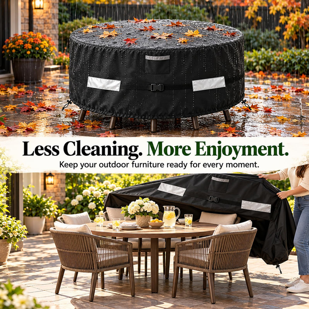 Round Patio Furniture Cover, 96"Dia x 28" H, Waterproof