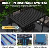 8x5 Louvered Pergola, Aluminum BBQ Pergola, Hardtop Gazebo f - Image 3