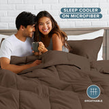 Comforter Set - Queen - Ultra-Soft - Goose Down Alternative - Premium 1800 Series - All Season Warmth (Queen, Cocoa)