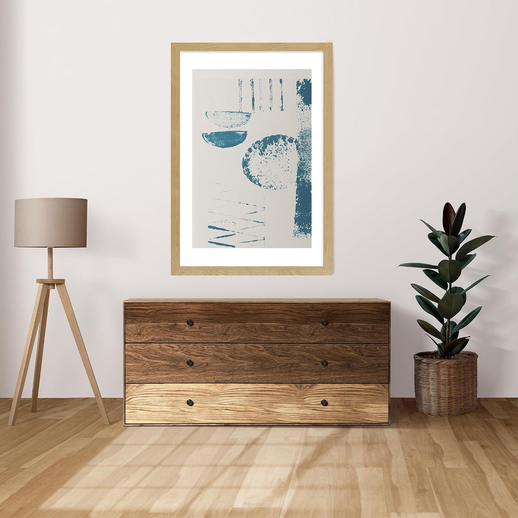 24x36 Poster Frame Set of 2, Natural Oak Wood Style - Display 20x30 Picture with Mat or 24 x 36 Poster without Mat