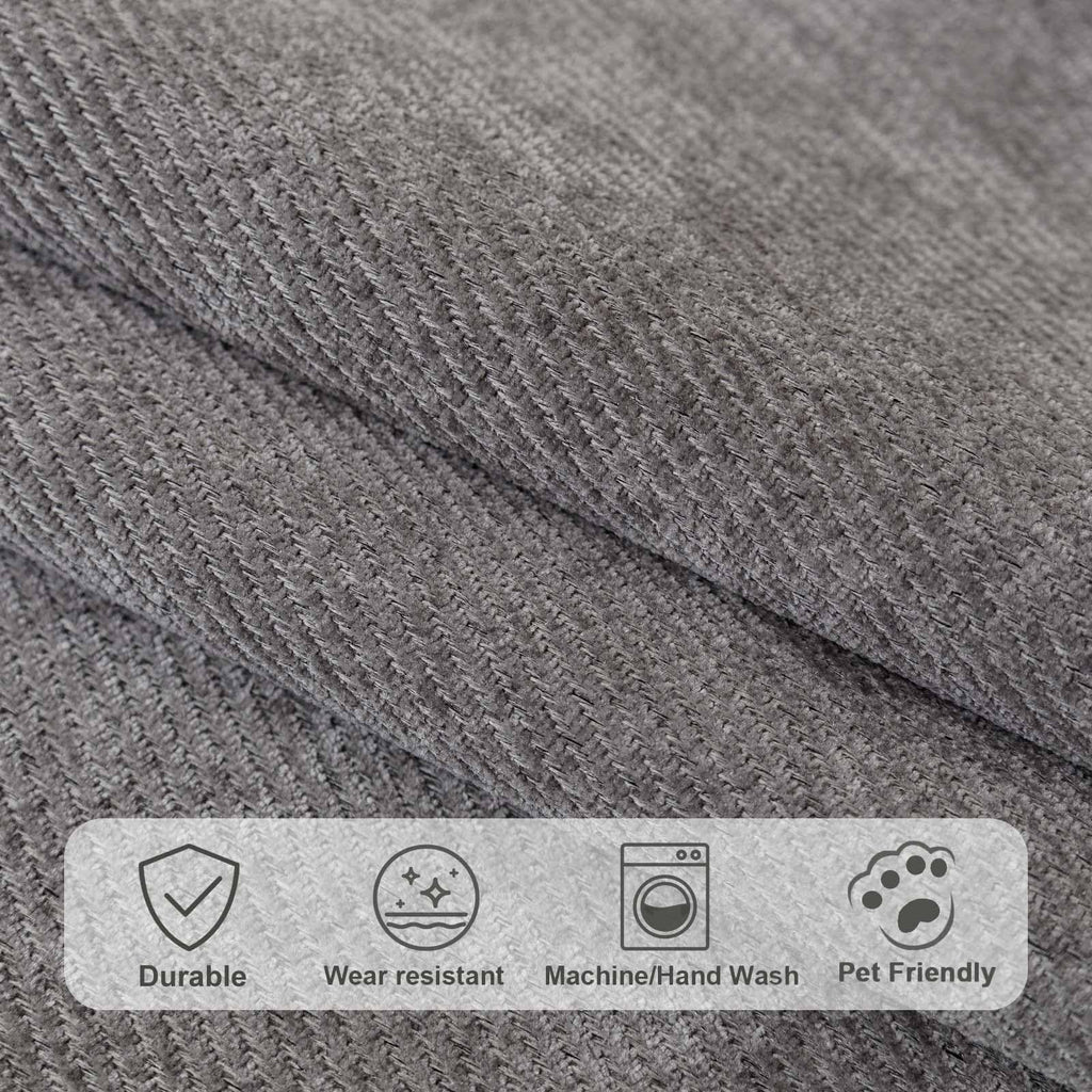 Soft Plush Couch Cover Washable, Non Slip Pluffy Sectional Sofa Covers for 3 Cushion Couch Sofa L Sharped Sofa