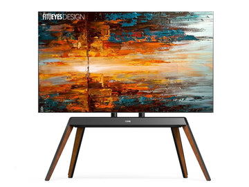 Floor TV Stands for 65-88 inch TV with Cable Management, Walnut