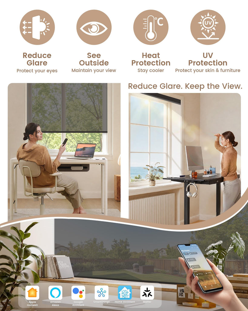 Motorized Blinds with Remote - Motorized Sunscreen Solar Shades