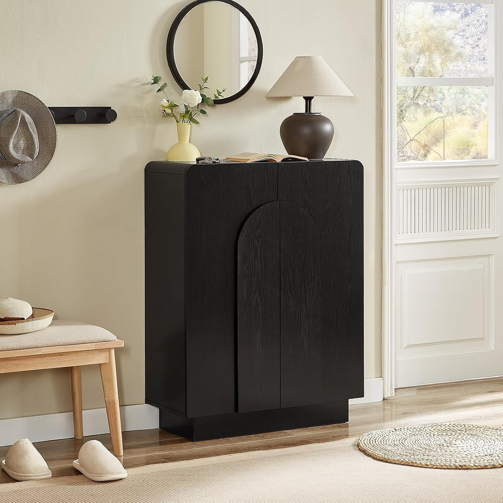 Shoe Storage Cabinet with Doors, Large Shoe Cabinet Storage , Wooden 6 Tier Shoe Organizer Cabinets with Adjustable