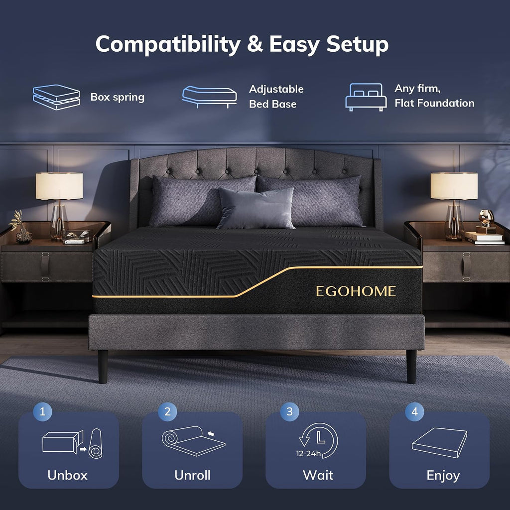 California King Size 12 Inch Hybrid Mattress in a Box, 5 Zone Pocket Spring Memory Foam, Firm Support, Pressure