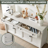 Farmhouse Sideboard Buffet Cabinet with Drawers, 59" Large Credenza Kitchen Storage Cabinets with Shelves & 4 Doors