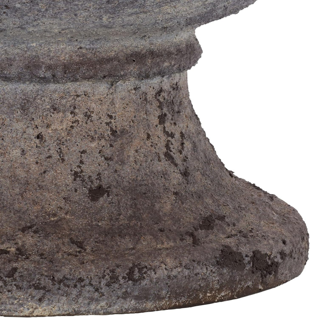 Outdoor - Remy Planter Pot with Drainage - Antique Brown Ficonstone Cement - Weather Resistant - Ideal , Garden