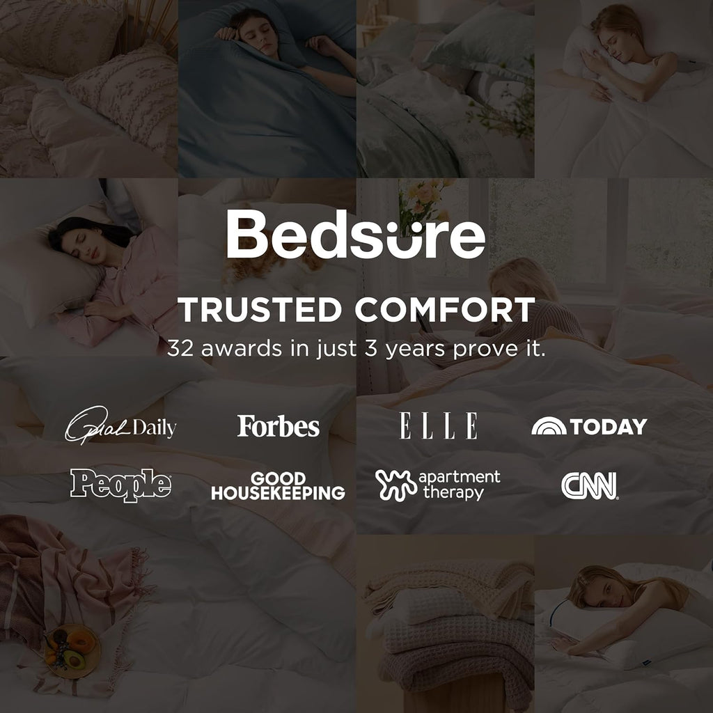 Prewashed Duvet Cover King, Cotton-Like Soft Bedding Set, White
