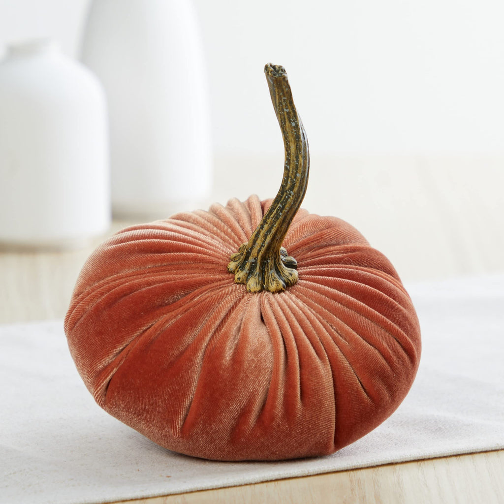 Set of 3 Small Velvet Pumpkins, classic fall pumpkin decor, hygge home, cozy fall vibe, Thanksgiving tablescape, fall