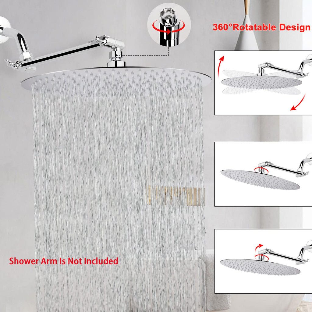 Rain Shower Head, Ultra-Thin Design-Pressure Boosting, Awesome Some Experience, High Flow Stainless Steel Rainfall