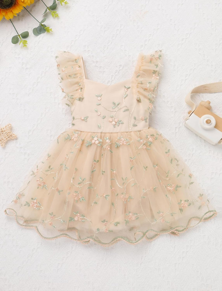 Baby Flower Girl Dress, Lace Romper for Birthday Baptism Dresses